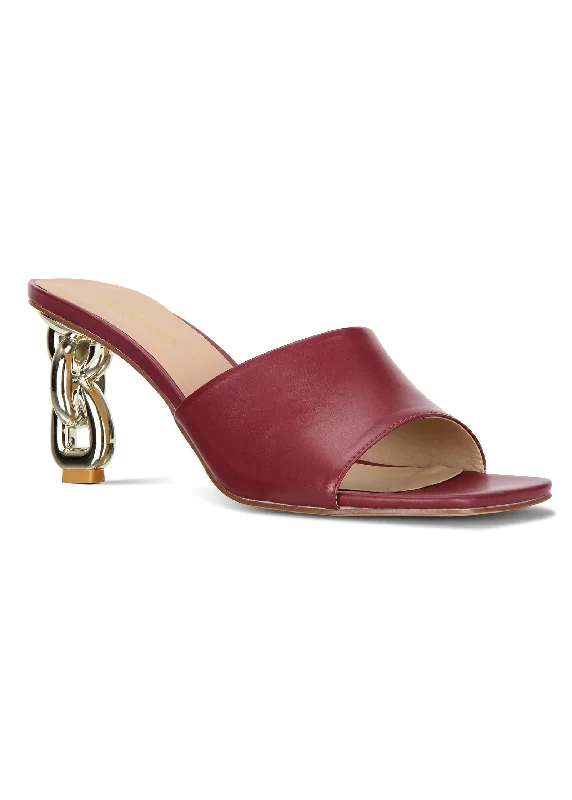 Breezy Outfits Chunky Chain Heel - Burgundy