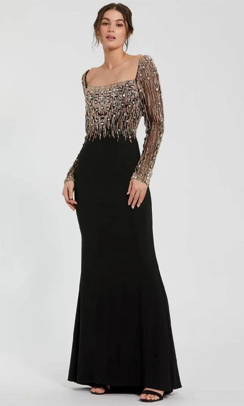 Comfortable Fashion Looks Mac Duggal 2256 - Sheer Sleeve Beaded Top Evening Dress