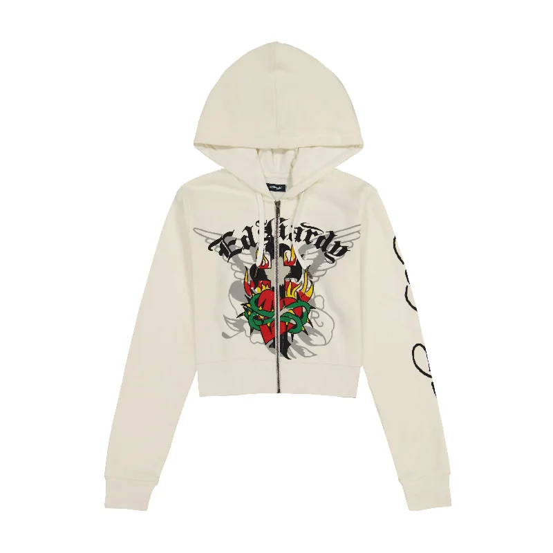 Classic Comfort Sacred Heart Cropped Hoodie