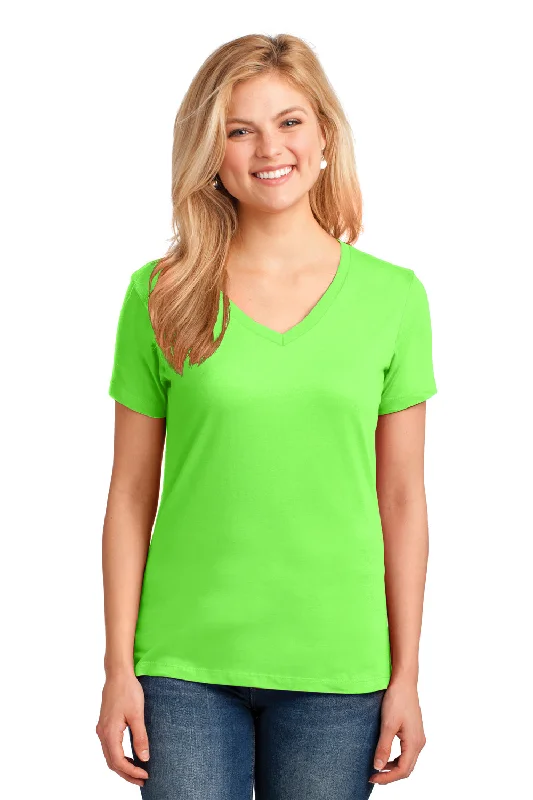 Comfortable Fitwear Port & Company Womens Core Short Sleeve V-Neck T-Shirt - Neon Green Comfortable Fitwear Port & Company Womens Core Short Sleeve V-Neck T-Shirt - Neon Green