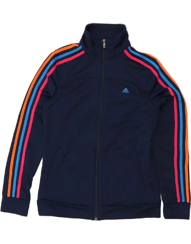 Comfy Dress ADIDAS Womens Tracksuit Top Jacket UK 12/14 Medium Navy Blue Polyester