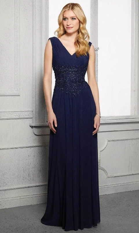 Cozy Essentials MGNY By Mori Lee - 72414SC Ruched Detailed Sleeveless Evening Dress