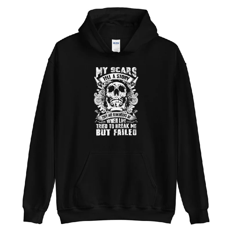 Trendy Comfort Wear My Scars Tell A Story - Skull Hoodie - up to 5XL