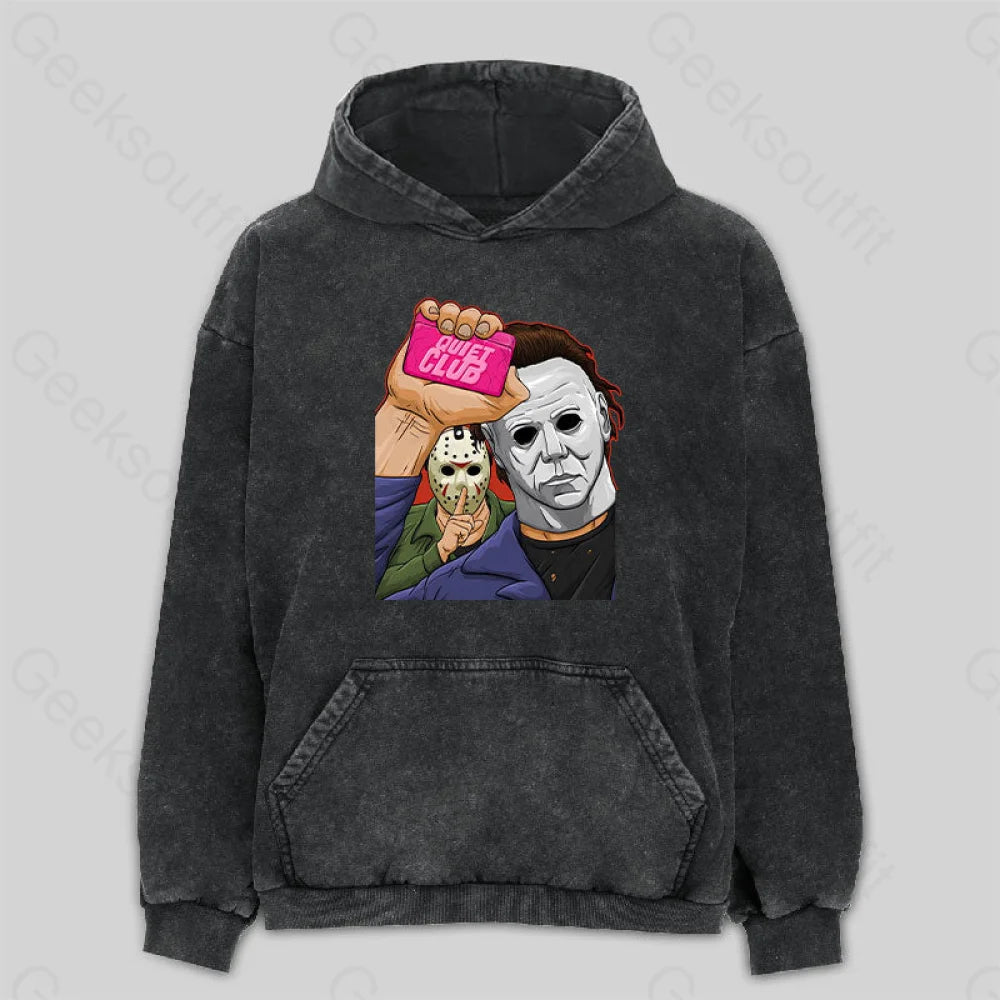 Cozy Fitting Quiet Club Washed Hoodie