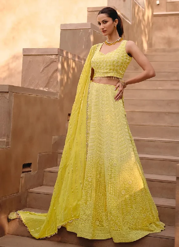 Urban Chic Glorious Traditional Embroidered Ombre Yellow Lehenga Choli