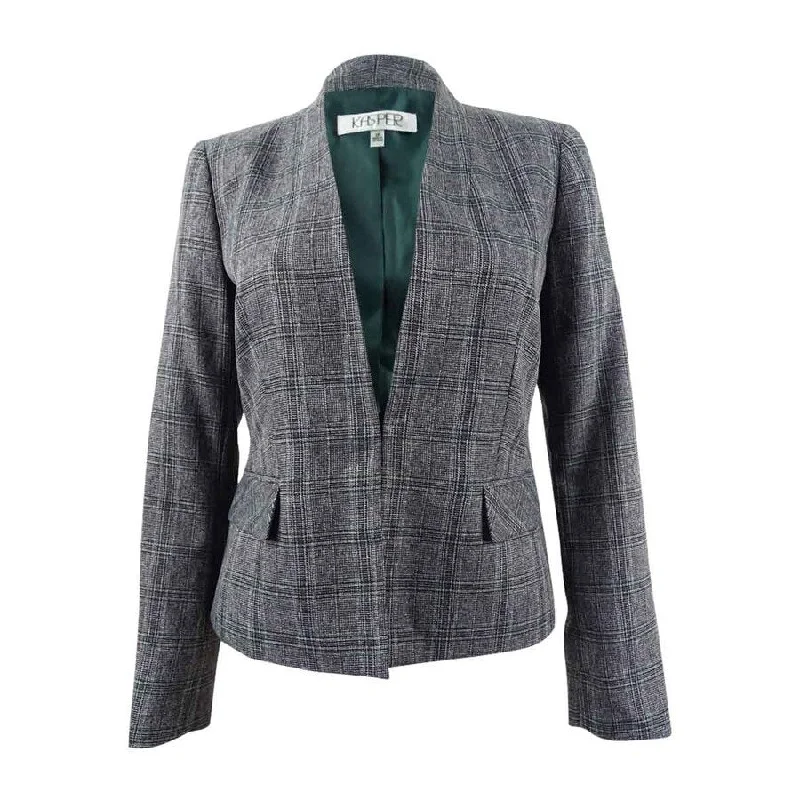 Timeless Style Kasper Women's Stand-Collar Plaid Jacket