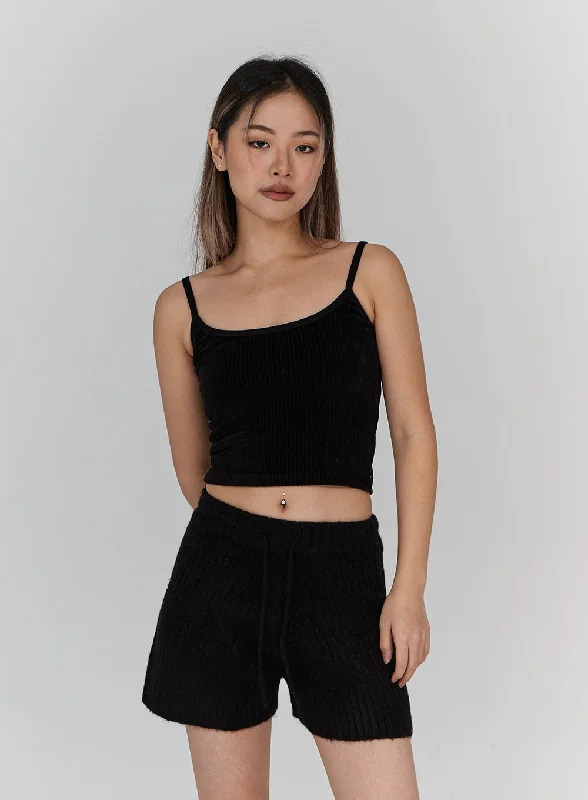 Warm Layers Velvet Crop Knit Tank Top CN18