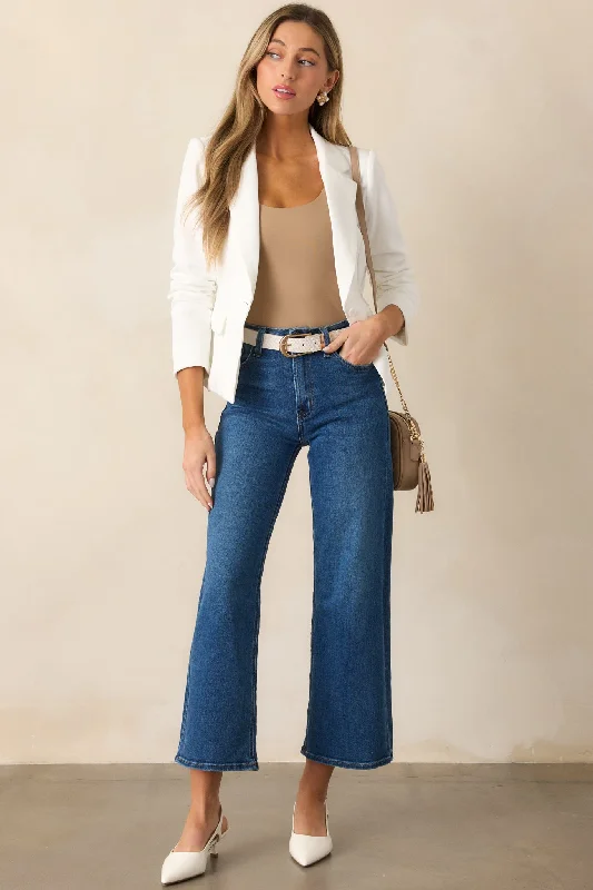 Soft Clothing Into The Clouds Dark Wash Cropped Wide Leg Jeans