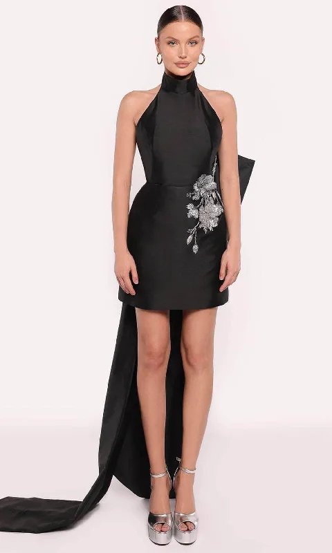Trendy Layers Tarik Ediz 98827 - Floral Beaded Halter Dress