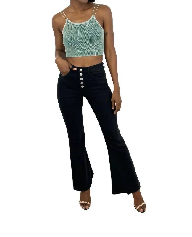 Casual Chic Looks Dark Rider Flare Jeans In Black