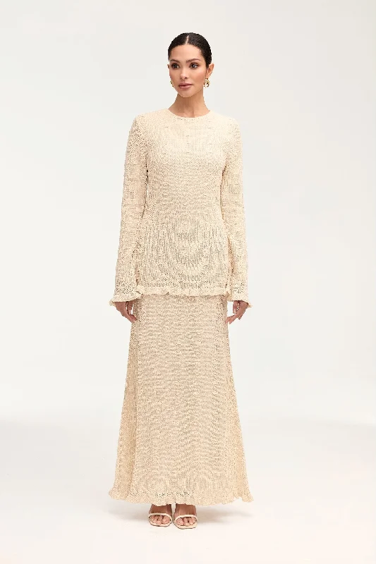 Everyday Outfits Yara Crochet Maxi Skirt - Off White