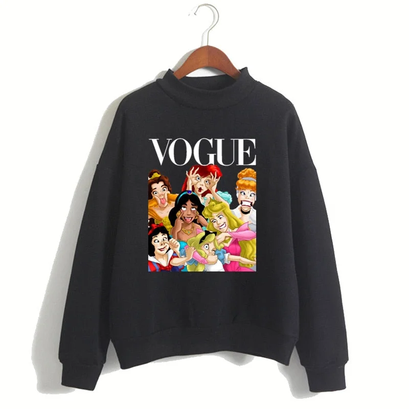 Casual Fit Women Princess Vogue Hoodie Female Winter Fleece Sweatshirt Christmas Black Friday Gift