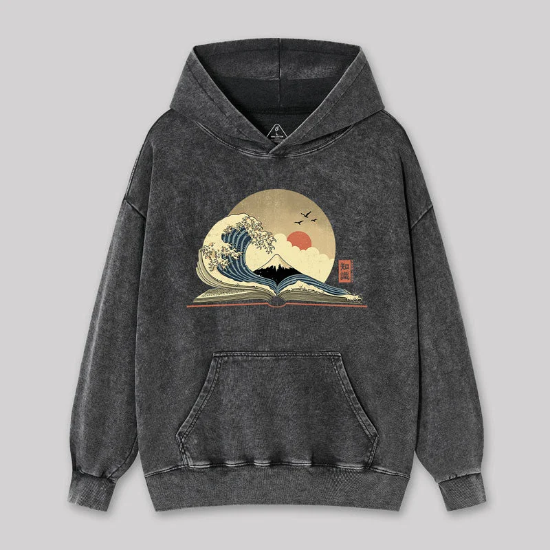 Light Comfort The Great Wave of Knowledge Geek Washed Hoodie