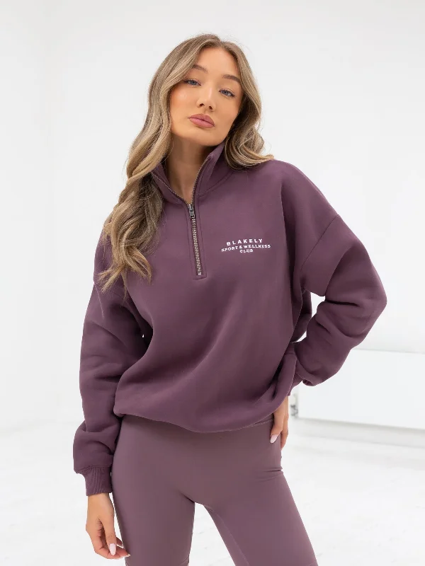 Easygoing Fashion Ultimate 1/4 Zip Sweater - Light Plum