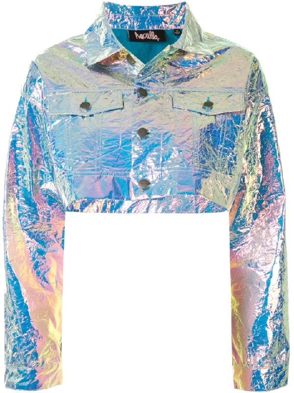Comfortable Sweaters METAL CROP  JACKET PURPLE