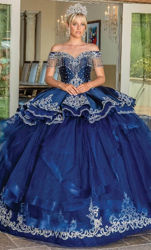 Soft Tops Dancing Queen 1724 - Beaded Fringe Sweetheart Ballgown