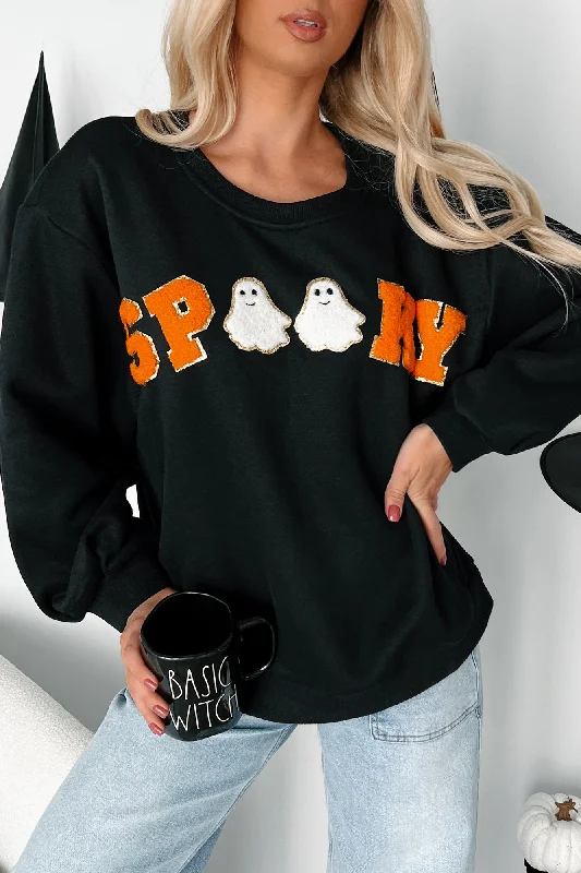Stylish Ease Spook-tacular Friends "Spooky" Patch Sweatshirt (Black)