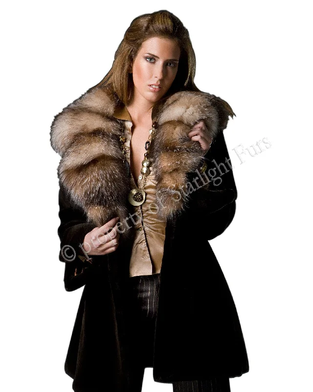 Comfortable Jeans 33 | Brown Sheared Beaver Coat