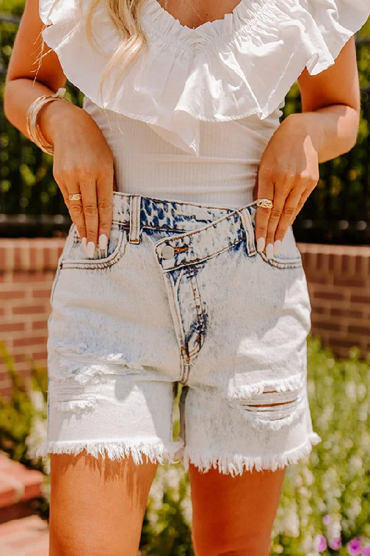 Classic Comfort The Lenora High Waist Distressed Shorts
