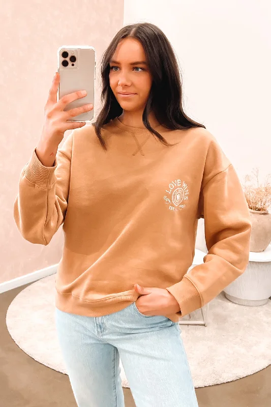 Cozy Fitting Collective Crew Tan