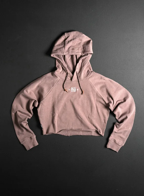 Sporty Wear EMB CROP HOODIE - EARTH