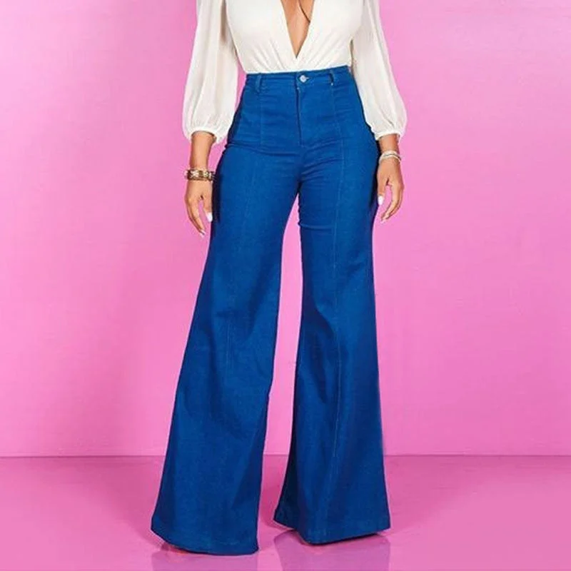 Cozy Essentials Fashion Denim Flare Pants Women Retro Jeans Wide Leg Trousers Lady Casual Bell-Bottoms Flare Pant Female Cozy Essentials Fashion Denim Flare Pants Women Retro Jeans Wide Leg Trousers Lady Casual Bell-Bottoms Flare Pant Female