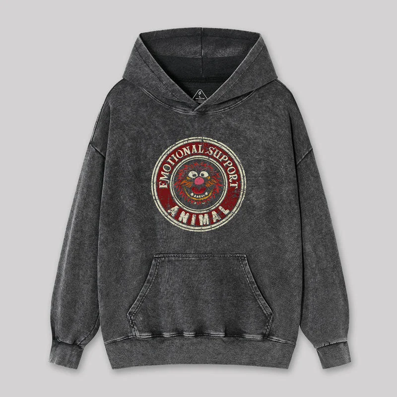 All-Day Style Emotional Support Animal Geek Washed Hoodie