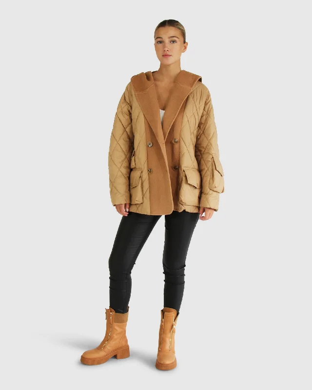 Versatile Outfits Only You Quilted Utility Jacket - Camel