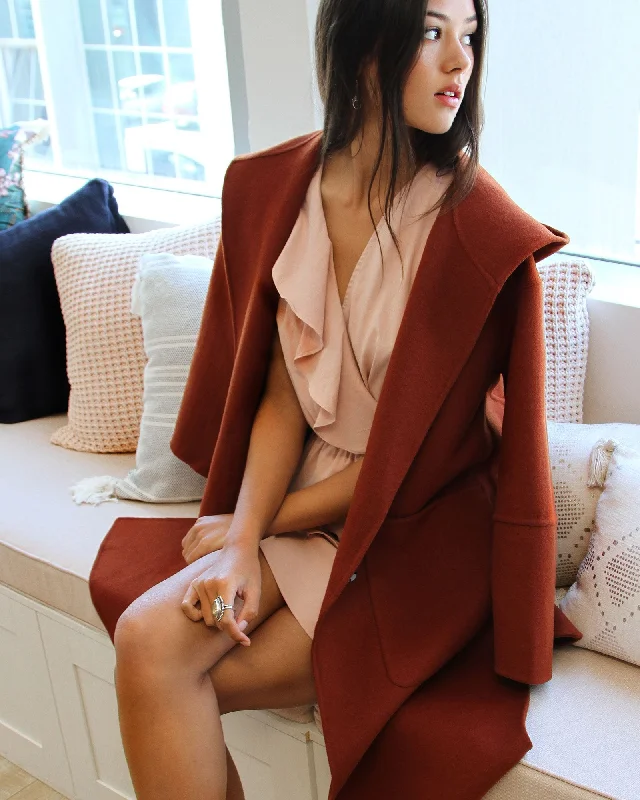 Fashion Comfort Walk This Way Wool Blend Oversized Coat - Caramel
