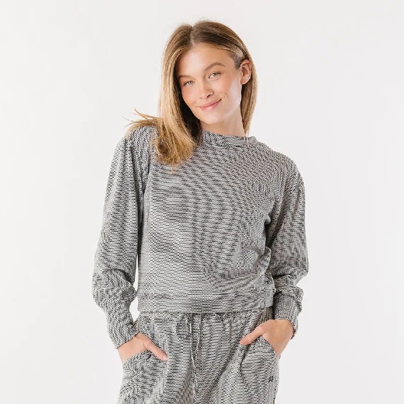 Comfortable Sweaters Serena Top, Honeycomb Black