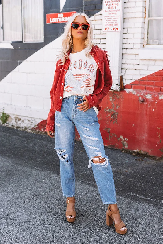 Soft Knitwear The Jill High Waist Distressed Mom Jean