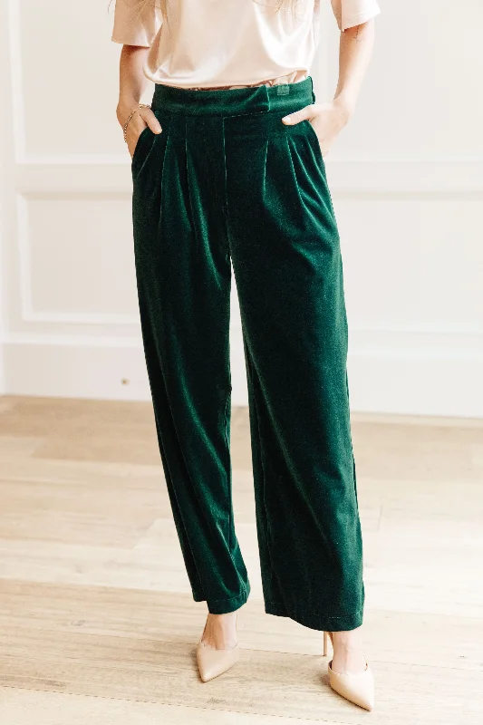 Stylish Ease Velvet Wide Leg Velvet Pants