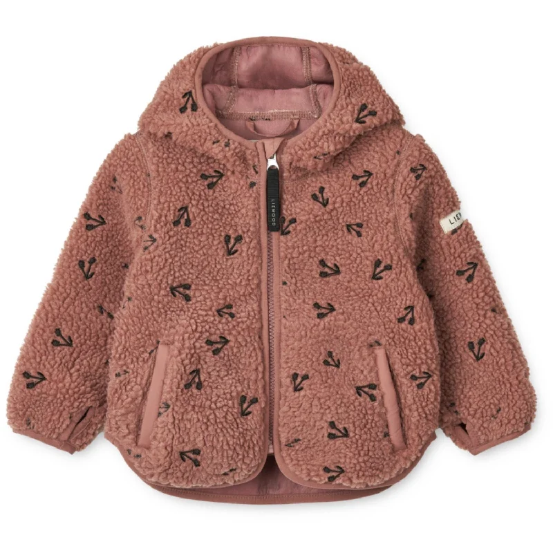 Soft Clothing LieWood Cherries / Dark Rosetta Mara Pile Jacket With Ears