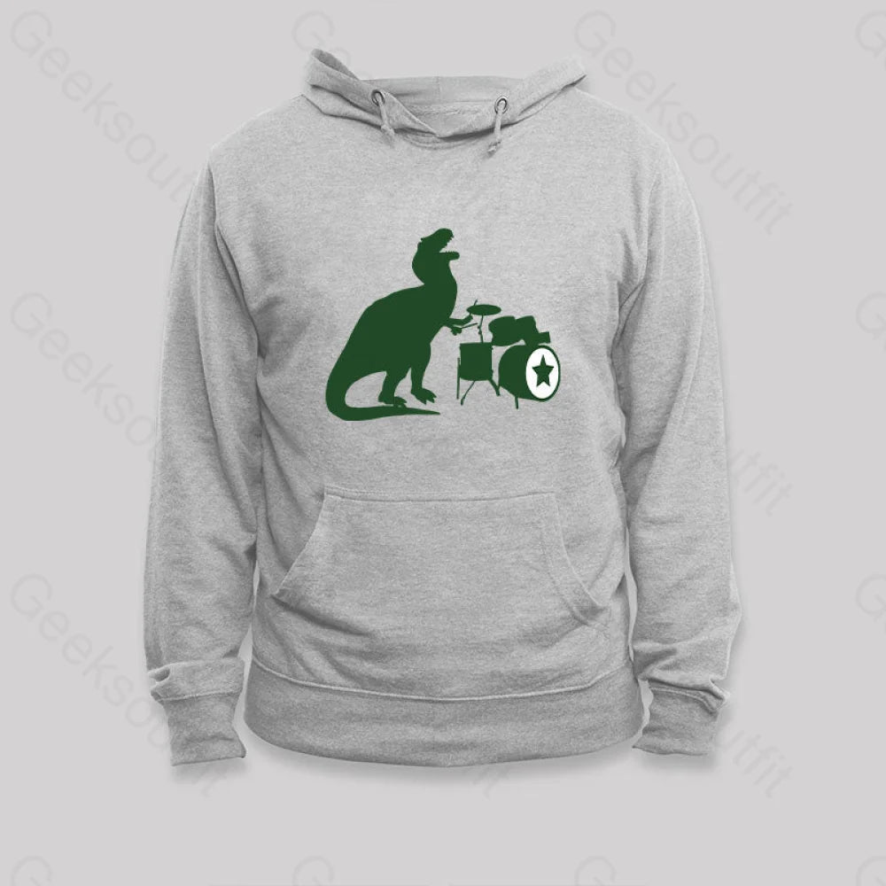 Soft Comfort A Tyrannosaurus Rex Playing Drums Hoodie