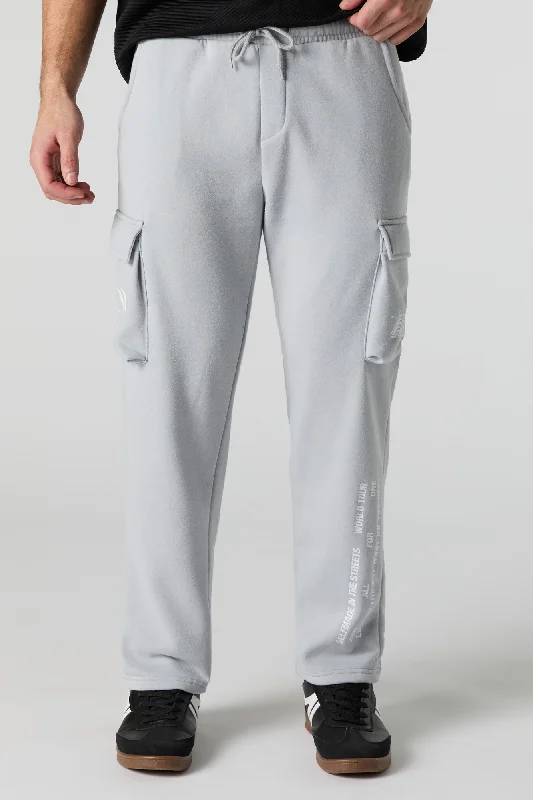 Cozy Chic Wear Racing Graphic Fleece Cargo Sweatpant