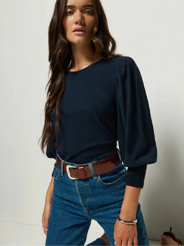 Soft Textures Loren Smocked Top - Night Sky