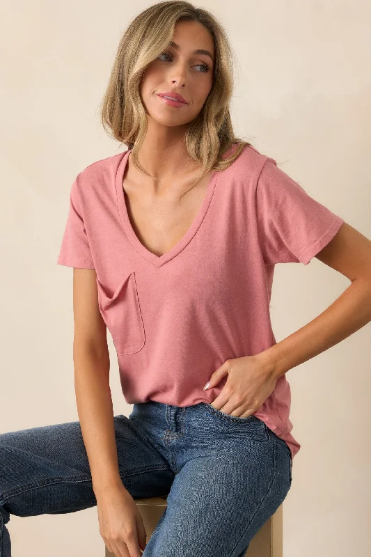 Elegant Fit Z Supply Rosebud Pink Pocket Tee