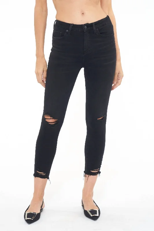 Trendy Looks Audrey Mid Rise Skinny Crop Jeans In Carbon