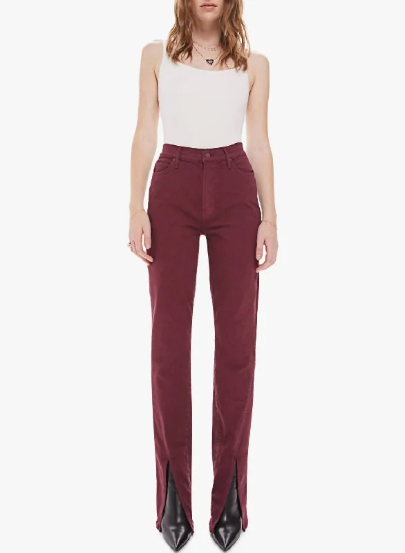 Cozy Footwear Rascal Slice Up Jean In Burgundy