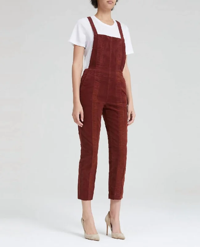 Everyday Outfits Pleated Isabelle Overall In Rich Crimson