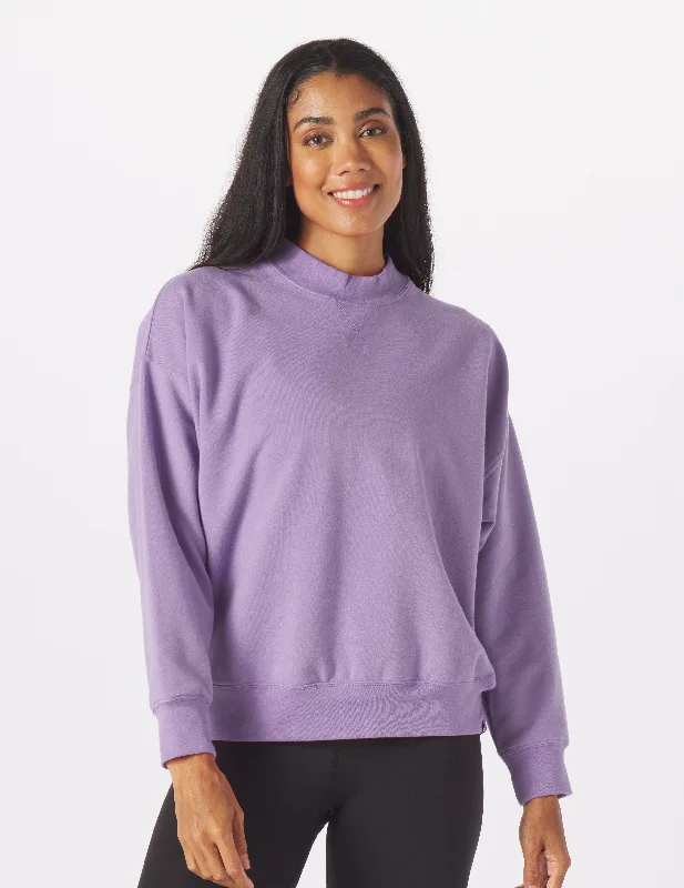 Breathable Style Vintage Oversized Crew: Amethyst