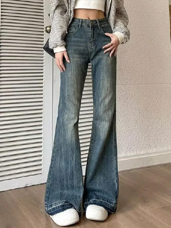 Cozy Fashion Vintage High Rise Flare Jeans