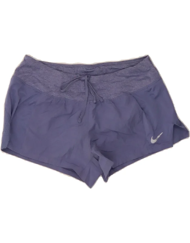 Cozy Lifestyle NIKE Womens Dri Fit Sport Shorts UK 14 Medium Purple