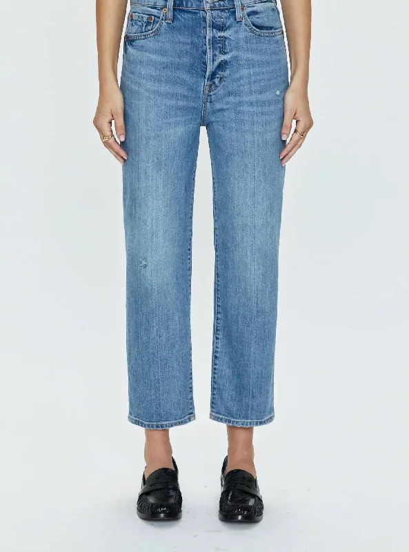 Cozy Fashion Cassie Super High Rise Straight Crop Jeans In Cambridge Vintage