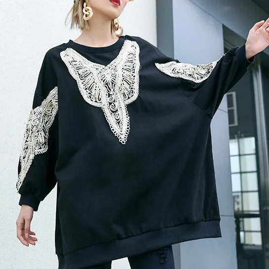 Soft Layers DIY black cotton Tunic Fine Inspiration o neck embroidery Plus Size Clothing shirt Soft Layers DIY black cotton Tunic Fine Inspiration o neck embroidery Plus Size Clothing shirt