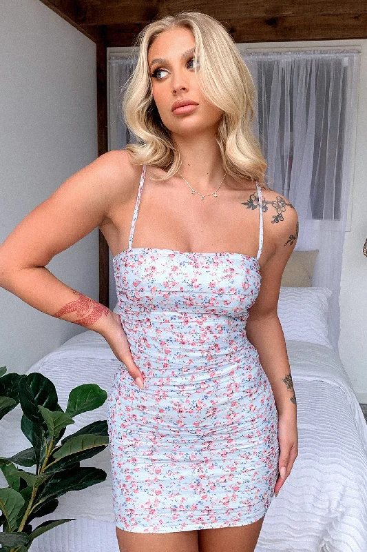 Comfortable Fashion Looks Zuhrah Dress - Blue Floral