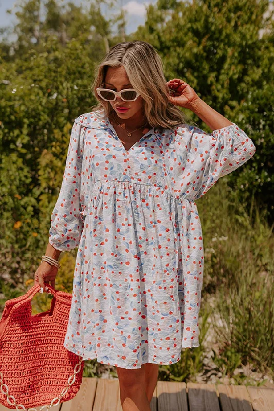 Weekend Comfort Wear Tea Garden Babydoll Dress in Sky Blue