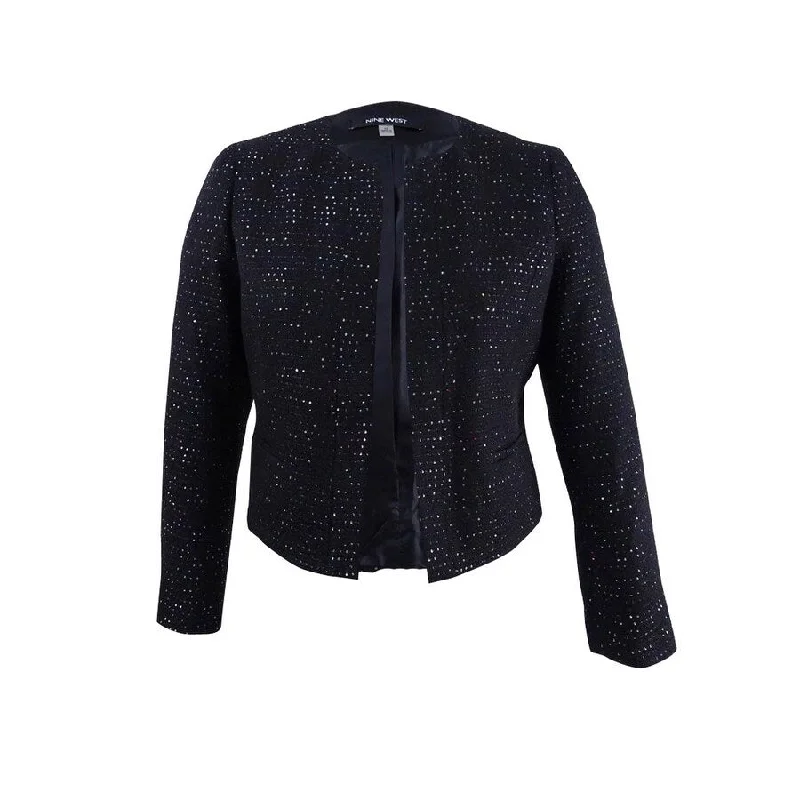 Cozy Shirts Nine West Women's Sequined Tweed Blazer