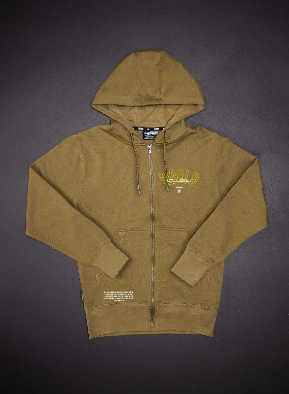 Versatile Outfits WORLD DOMINATION ZIP UP - OLIVE