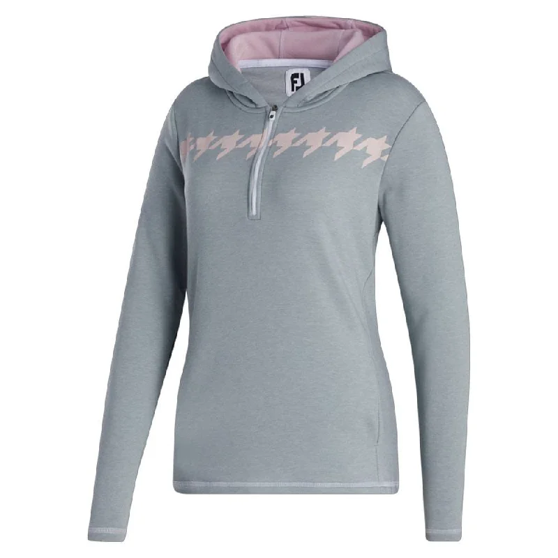 Versatile Outfits FootJoy Half-Zip Hoodie Golf Jacket Gray Heather - FA23 Women